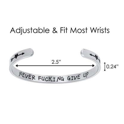 JNB/0881/ Inspirational Engraved Stainless Steel Cuff Bracelet Personalized Gift