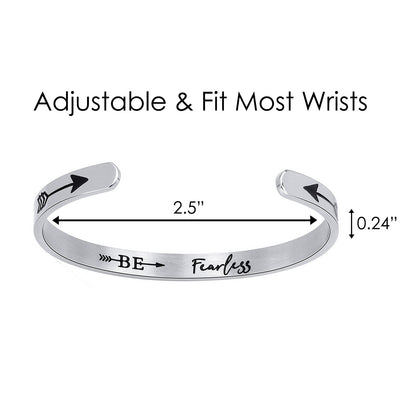 JNB/0882/Inspirational Engraved Stainless Steel Cuff Bracelet Personalized Gift