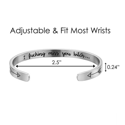 JNB/0887/Inspirational Engraved Stainless Steel Cuff Bracelet Personalized Gift