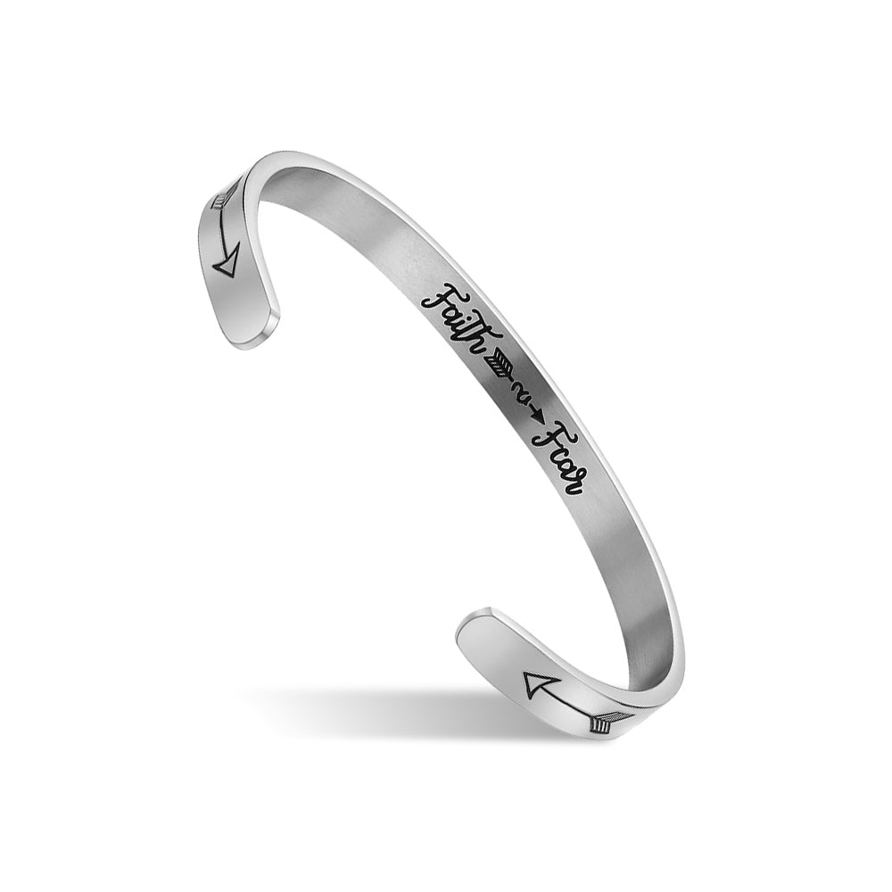 JNB/0889/ Inspirational Engraved Stainless Steel Cuff Bracelet Personalized Gift