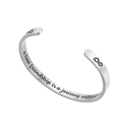 JNB/1052/Inspirational Engraved Stainless Steel Cuff Bracelet Personalized Gift