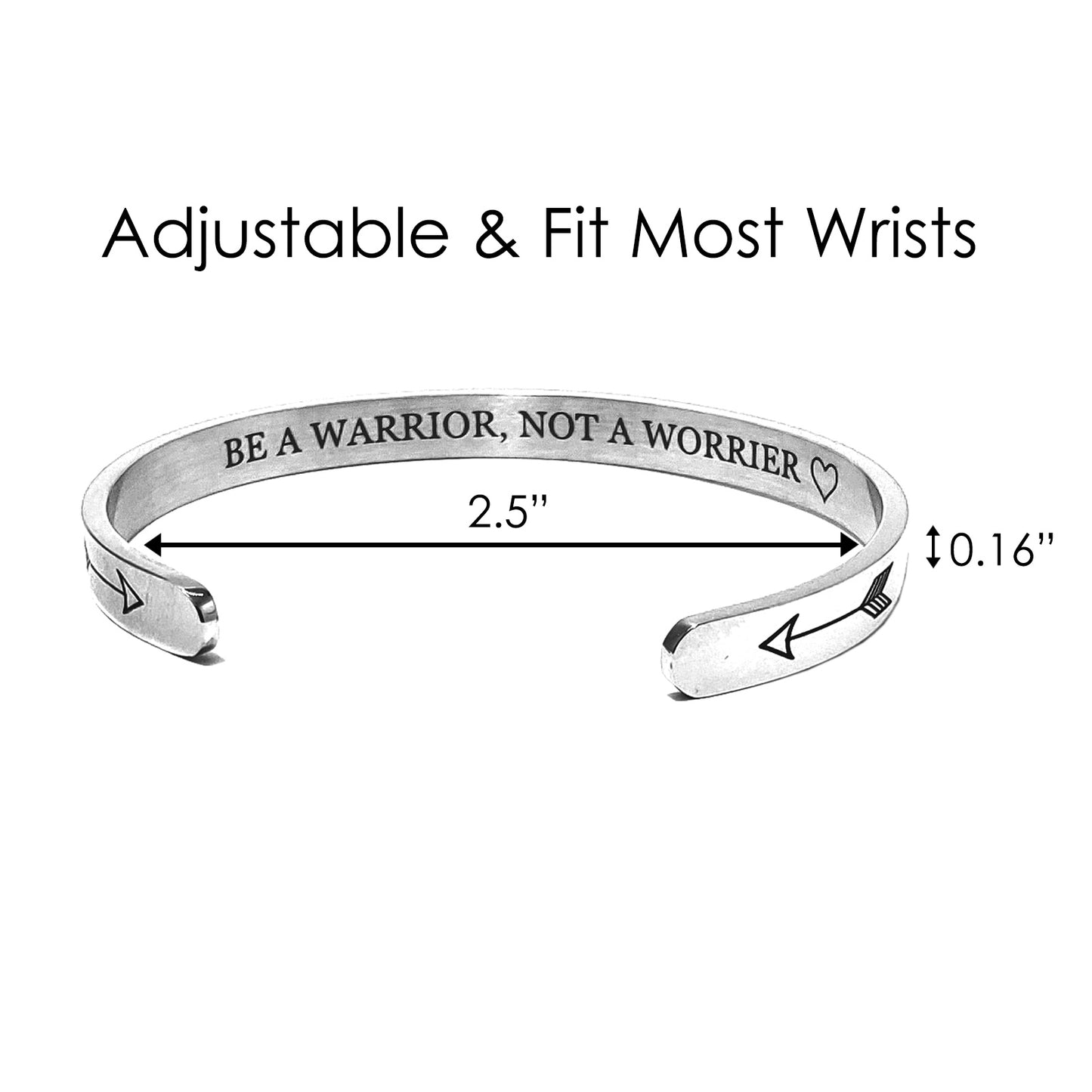 JNB/1151/ Inspirational Engraved Stainless Steel Cuff Bracelet Personalized Gift