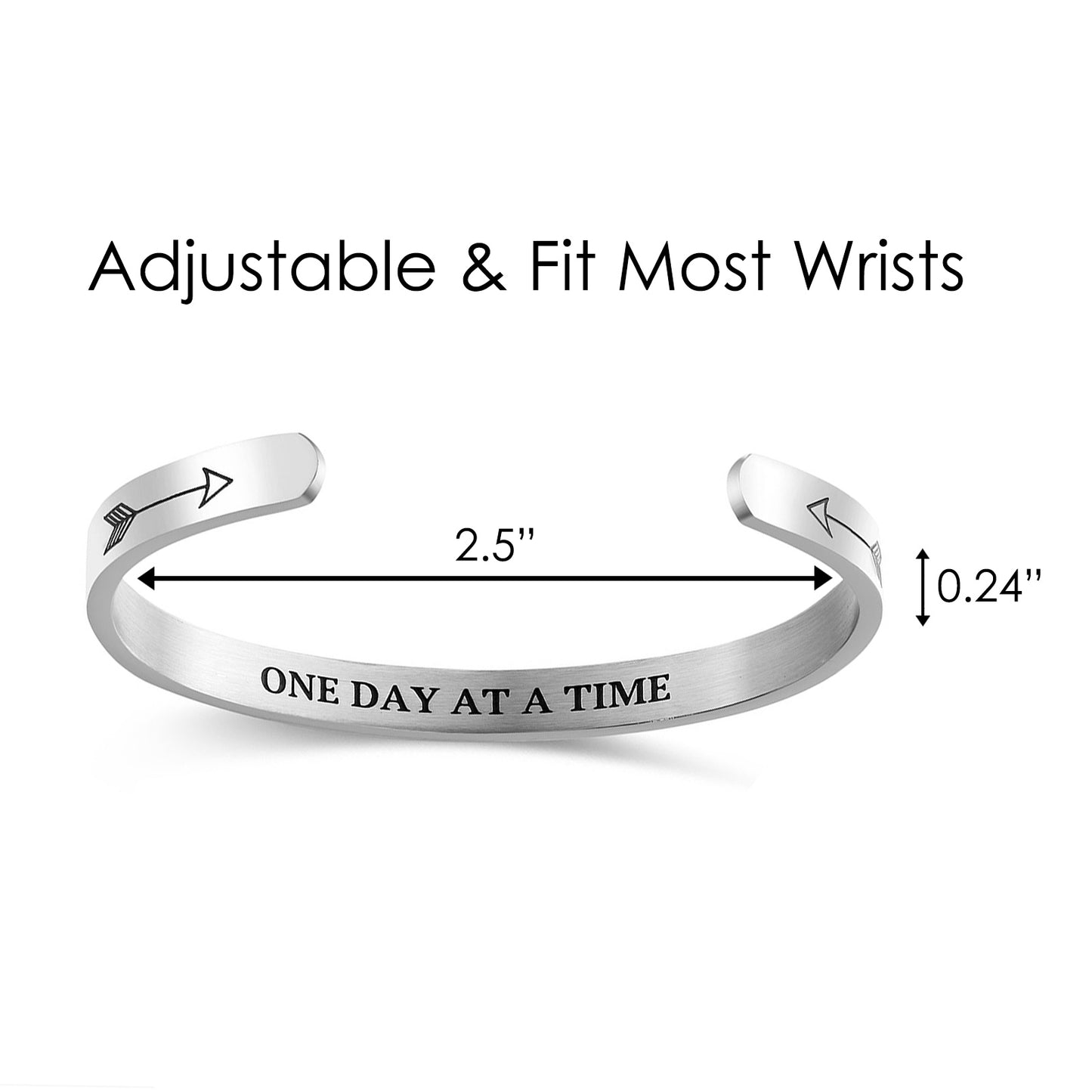 JNB/1163/ Inspirational Engraved Stainless Steel Cuff Bracelet Personalized Gift