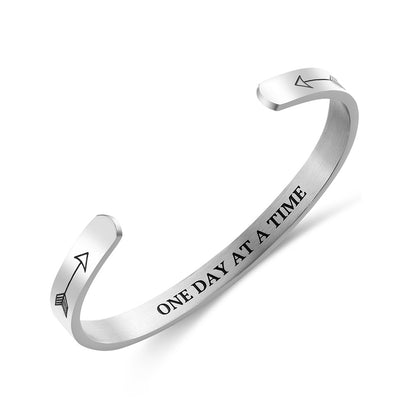 JNB/1163/ Inspirational Engraved Stainless Steel Cuff Bracelet Personalized Gift