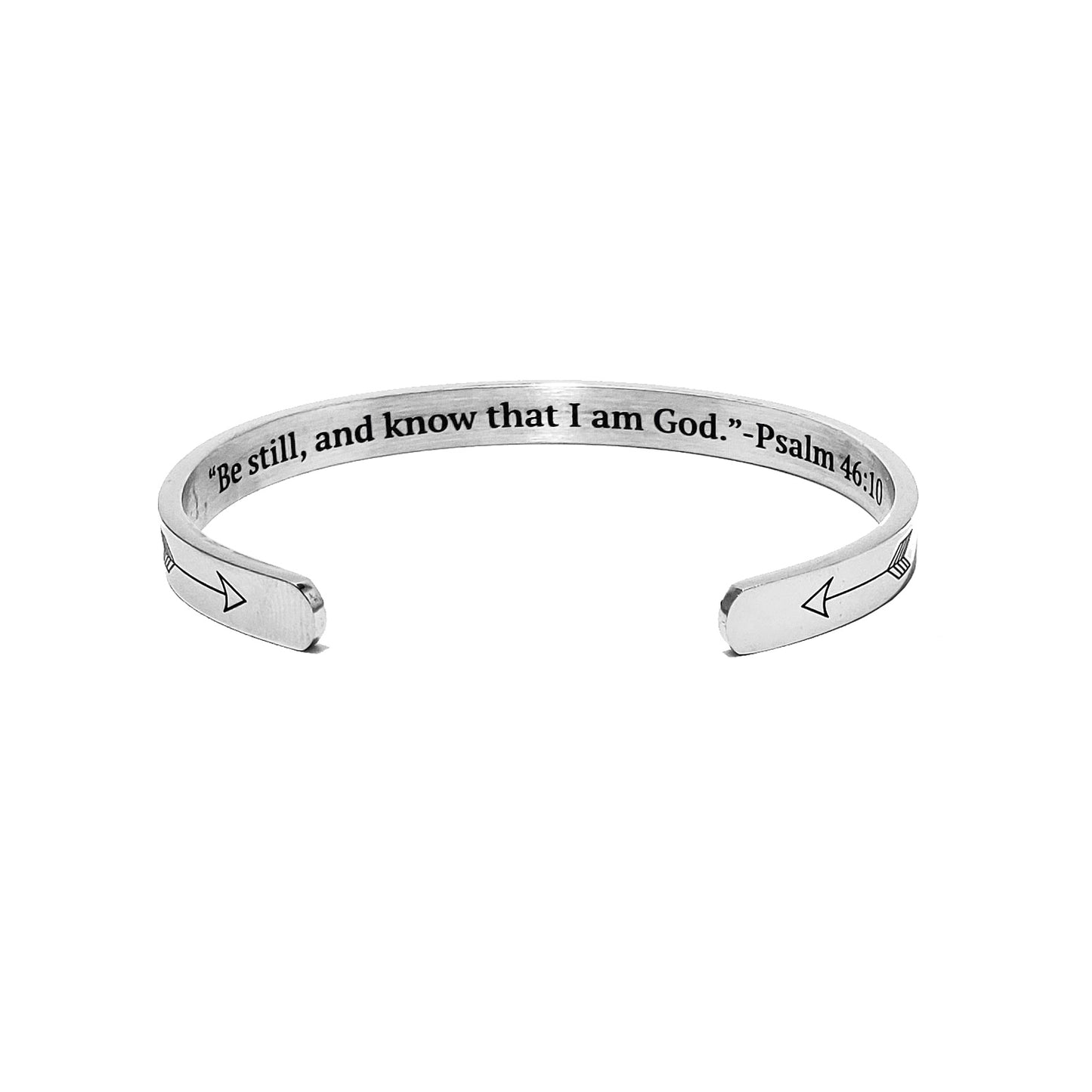 JNB/1218/Inspirational Engraved Stainless Steel Cuff Bracelet Personalized Gift