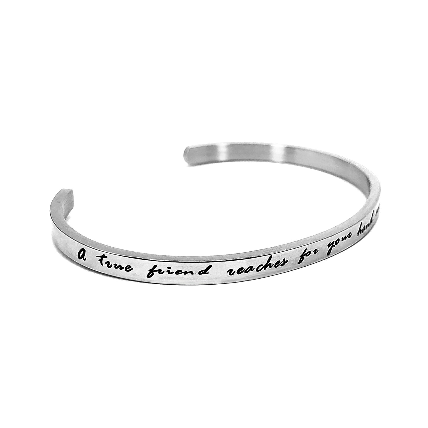 JNB/0746/ Inspirational Engraved Stainless Steel Cuff Bracelet-A truefriend Ship