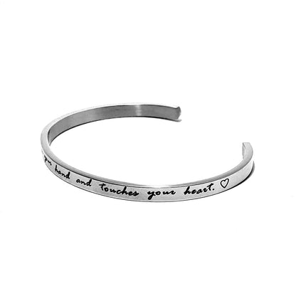 JNB/0746/ Inspirational Engraved Stainless Steel Cuff Bracelet-A truefriend Ship