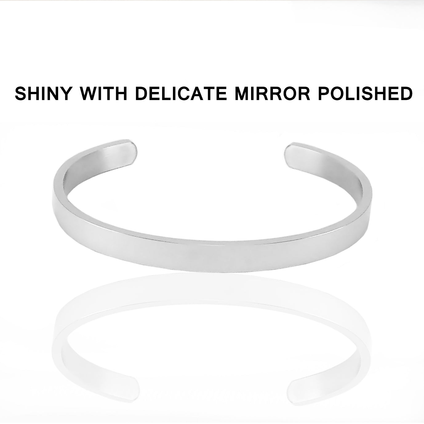 JNB/0886/Inspirational Engraved Stainless Steel Cuff Bracelet Personalized Gift