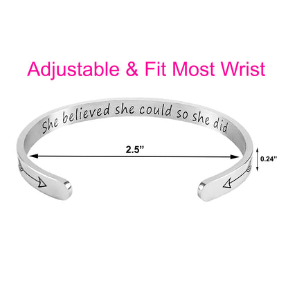 JNB/0886/Inspirational Engraved Stainless Steel Cuff Bracelet Personalized Gift