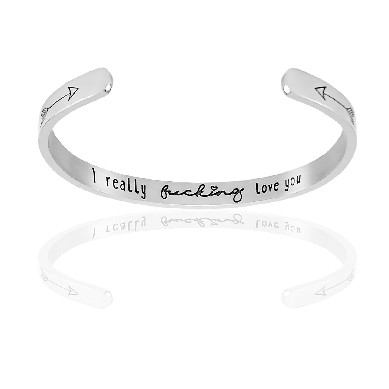 JNB/0900/ Inspirational Engraved Stainless Steel Cuff Bracelet Personalized Gift