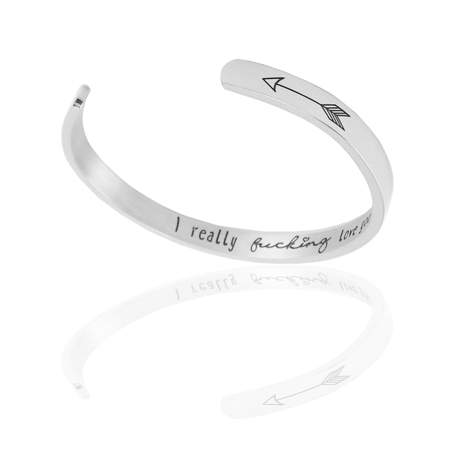 JNB/0900/ Inspirational Engraved Stainless Steel Cuff Bracelet Personalized Gift