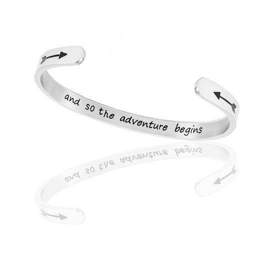 JNB/0902/Inspirational Engraved Stainless Steel Cuff Bracelet Personalized Gift