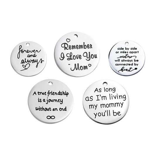 JNB/1001c/ Stainless Steel Inspirational Engraved Charm 5pcs Sets