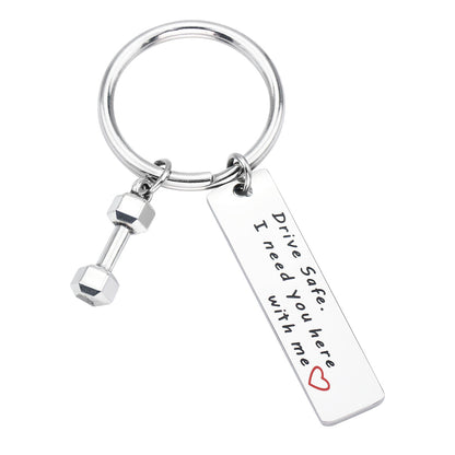 JNB/K0080/Inspirational Engraved - Drive safe I need you here with me Keychain.