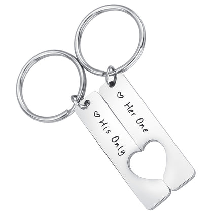 JNB/k0085/Inspirational Engraved - Her One His Only Keychain…