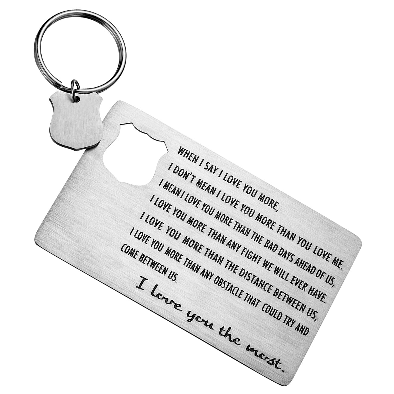 JNB/k0131/Inspirational Engraved -l I love you the most bookmark Keychain