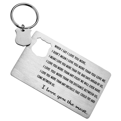 JNB/k0131/Inspirational Engraved -l I love you the most bookmark Keychain