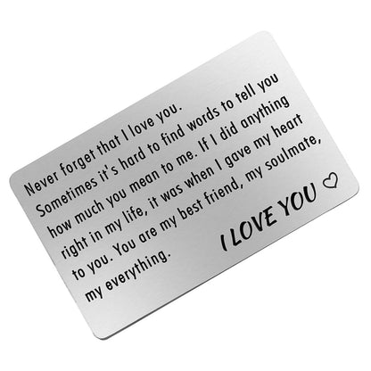 JNB/k0173/Inspirational Engraved - I love you wallet card…