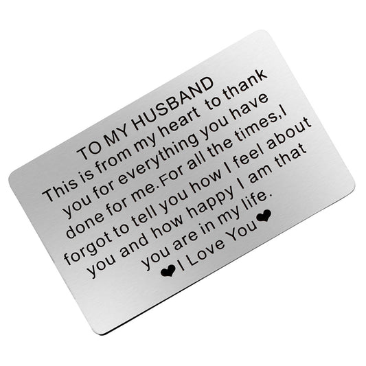 JNB/k0185/Inspirational Engraved - To my husband wallet card…