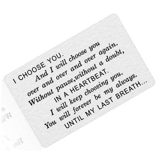 JNB/k0217/Inspirational Engraved - I choose you wallet card…