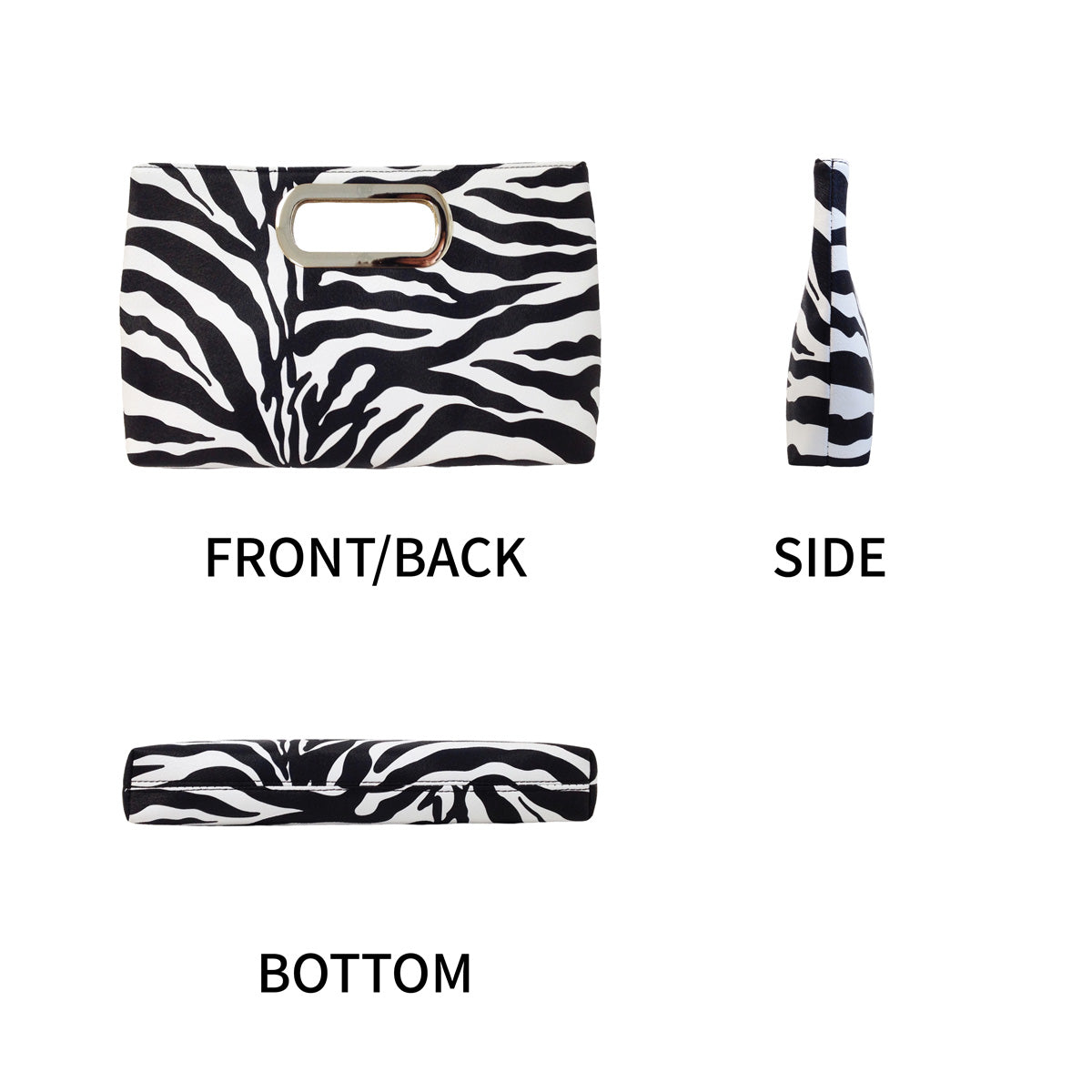 Top Handle Zebra Print Clutch