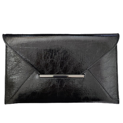 New Crushed Metallic Envelope Clutch